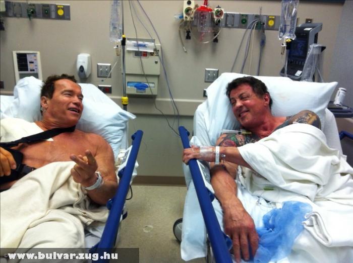 Arnold Schwarzenegger és Sylvester Stallone egymás mellé került a kórházban